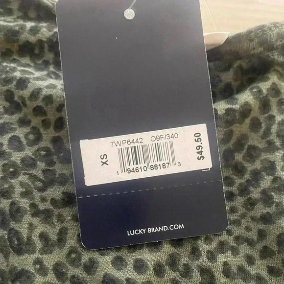 🆕Lucky🍀Brand Olive Leopard Print Babydoll Top🆕 - Picture 11 of 11